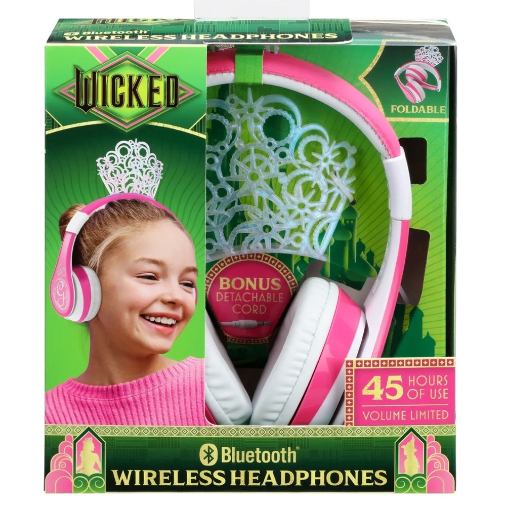 Wicked Bluetooth Wireless Foldable Headphones for Kids - Glinda